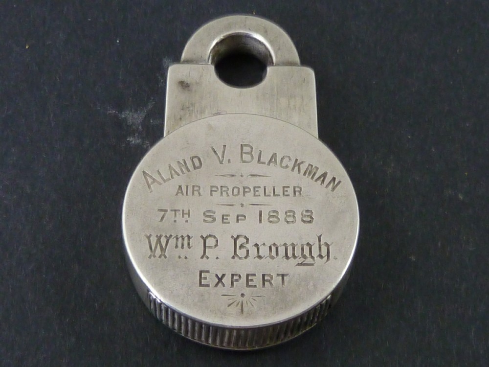 1881 Vesta Case Solid Silver Novelty Padlock Match Hallmarked Birmingham Sterling Box Cotterell Victorian View II