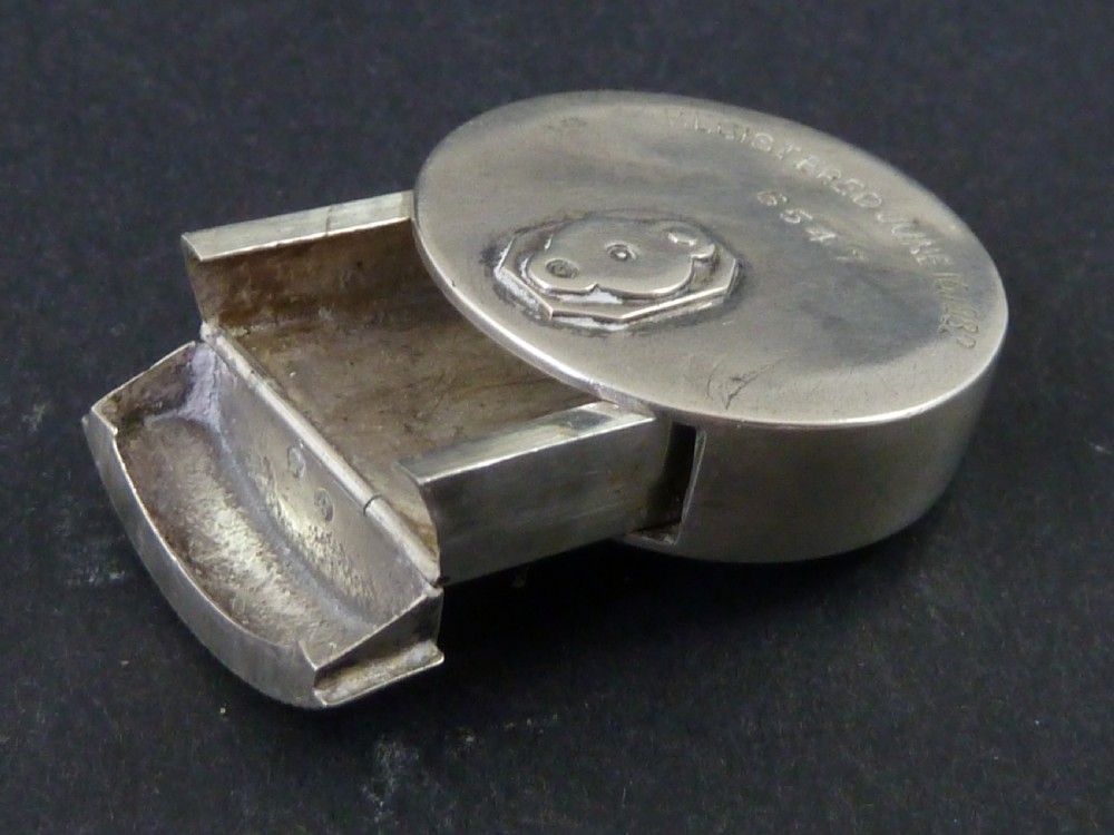 1881 Vesta Case Solid Silver Novelty Padlock Match Hallmarked Birmingham Sterling Box Cotterell Victorian View V