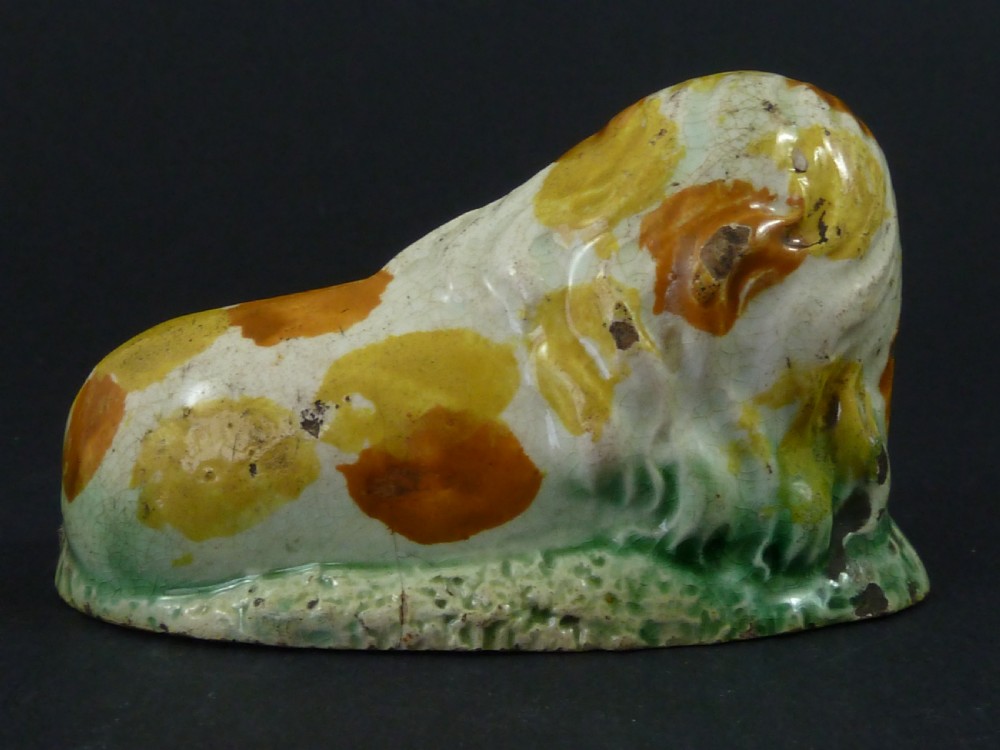 Prattware Lion Early English Staffordshire  Pottery Miniature Toy View III