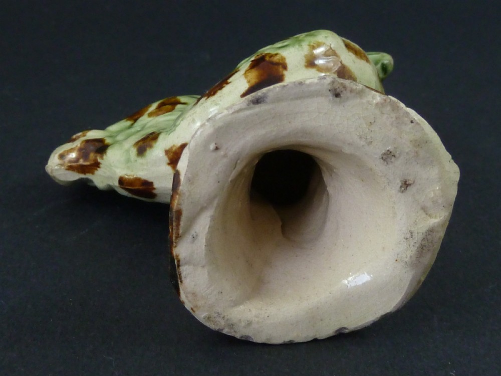 Whieldon Cockerel Early English Staffordshire  Pottery Miniature Toy Chicken View V