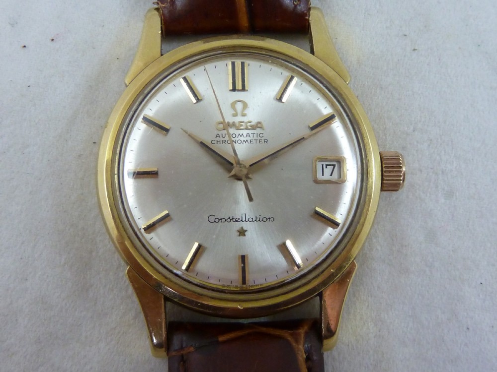 Omega Constellation 18ct Gold Calendar 961 Automatic Wrist Watch Boxed Papers 1961 View IV