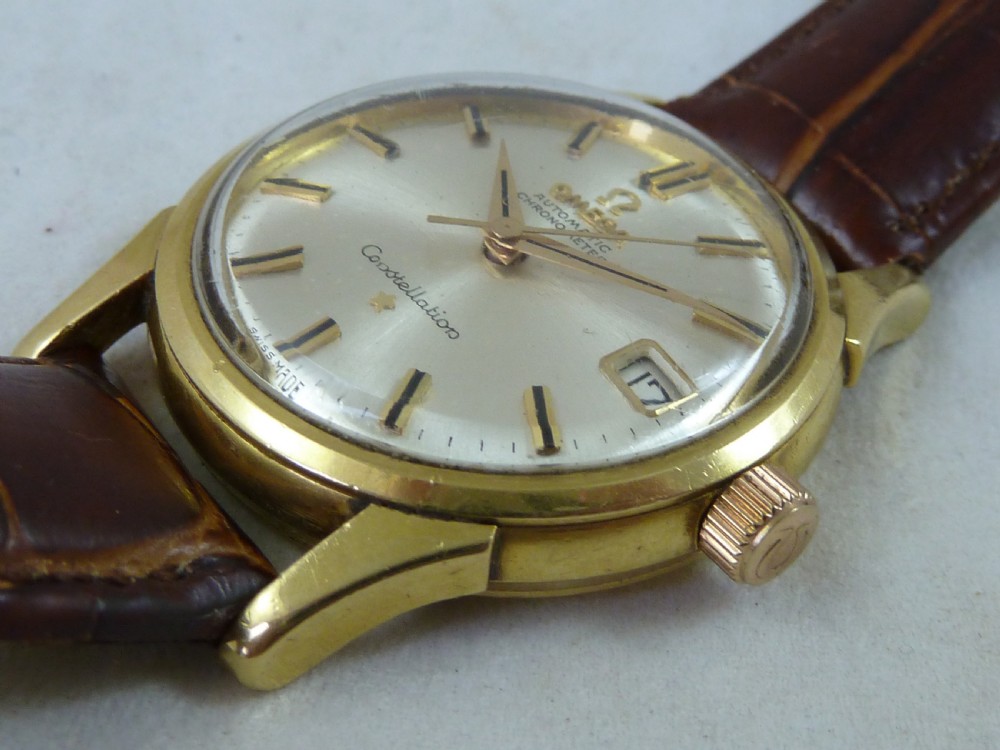 Omega Constellation 18ct Gold Calendar 961 Automatic Wrist Watch Boxed Papers 1961 View V