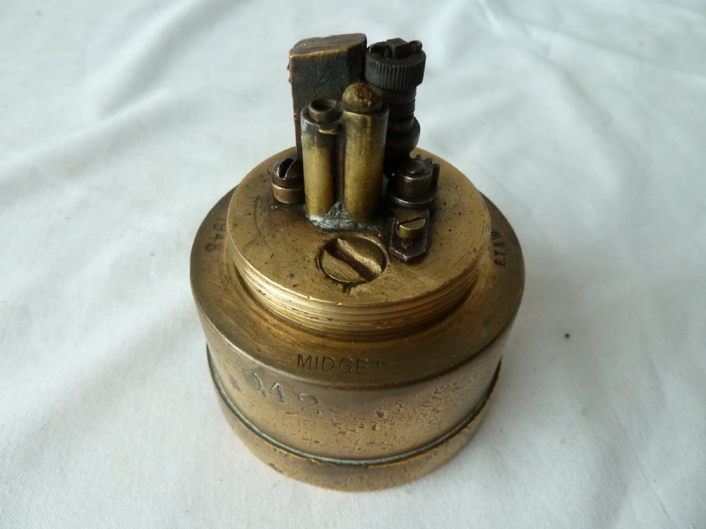 E Thomas and Williams Midget Miners Gas Testing Lamp Brass ET&W View VII