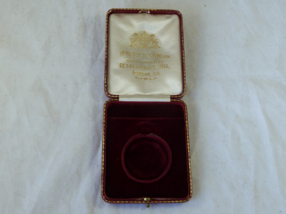 J W Benson Ltd Leather Pocket Watch Case Retail Display Box