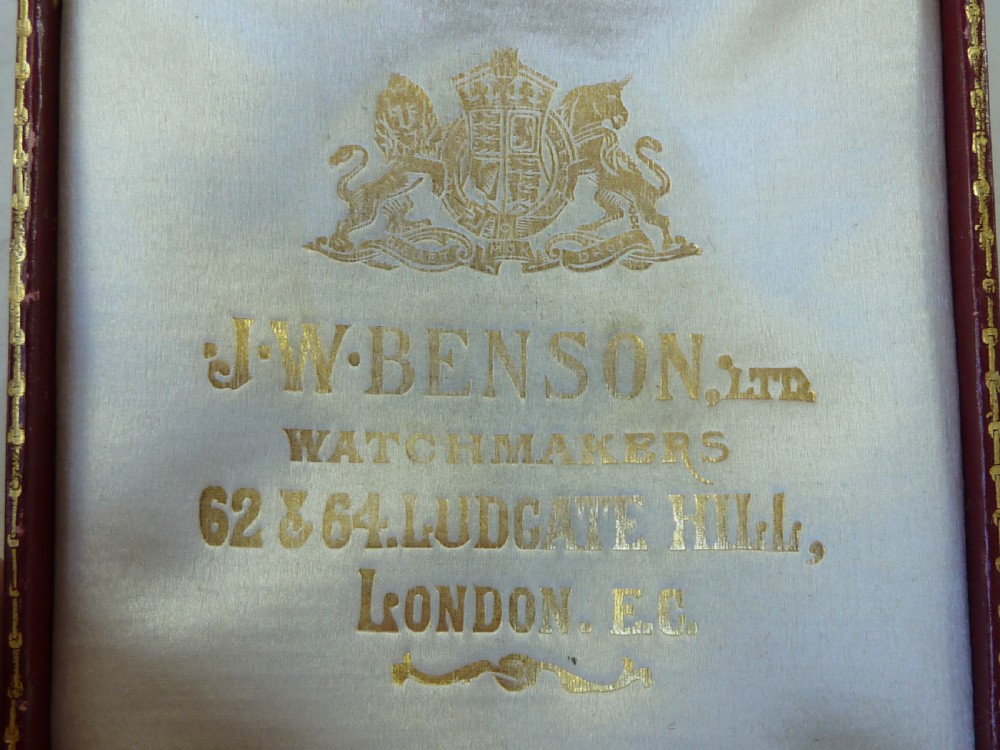 J W Benson Ltd Leather Pocket Watch Case Retail Display Box View II