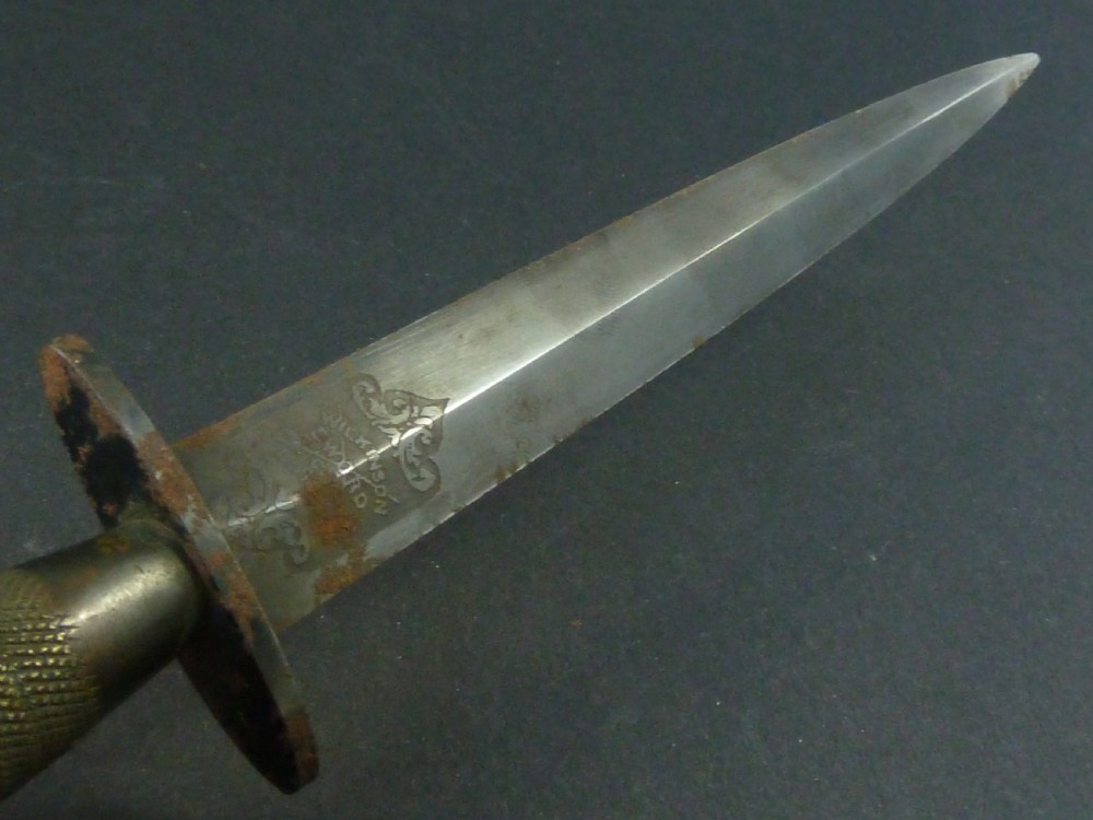 WWII Fairbairn Sykes Commando Knife Wilkinson Sword London Original View VI