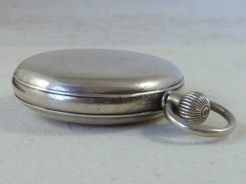 J W Benson Solid Silver Swiss Half Hunter Pocket Watch London 1938 Case View V