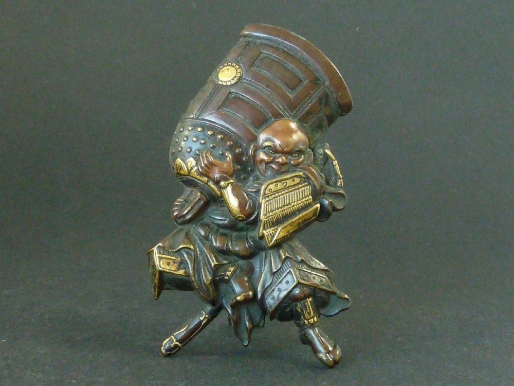 Large Japanese Mixed Metal Menu Holder Meiji Period Gold Copper Bronze Frame