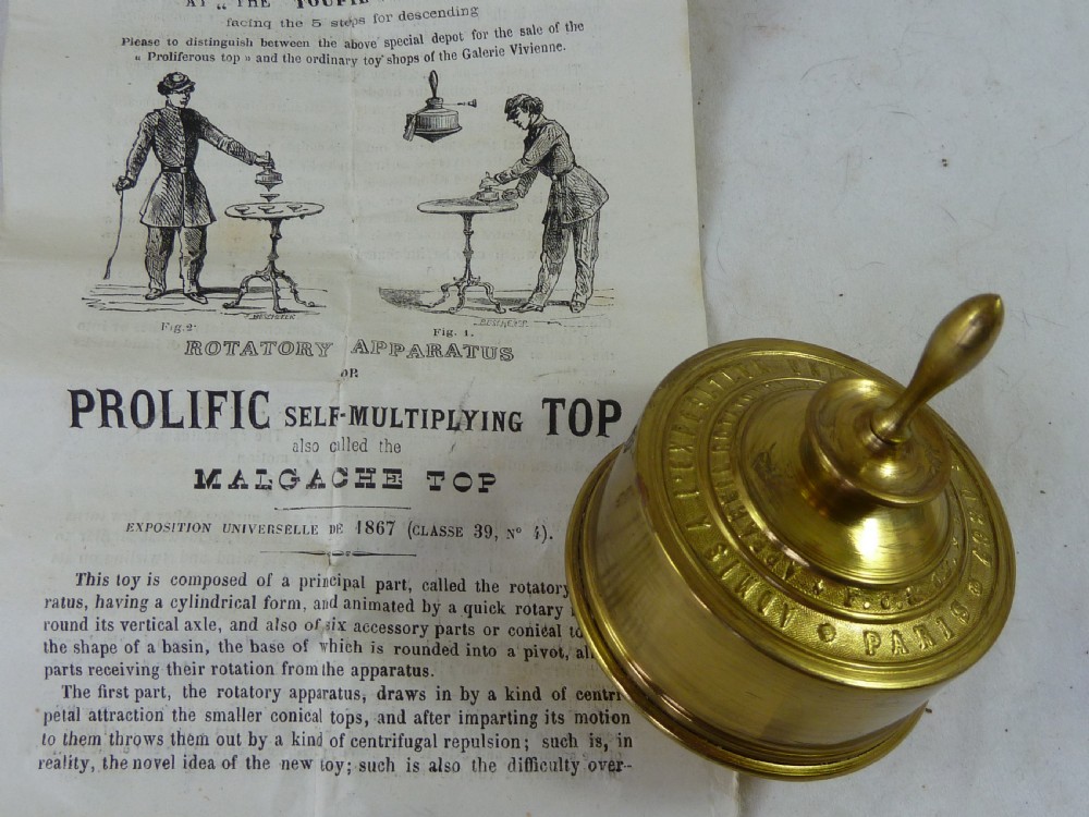 Prolific Self Multiplying Spinning Top Brass Boxed French Conjuring Magic View III