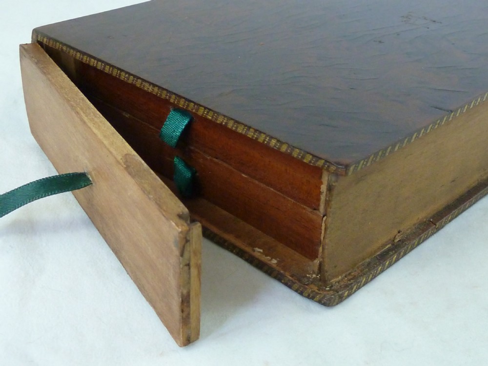 Regency Sea Shell Collection Display Book Box Burr Yew Wood Valentine View VI
