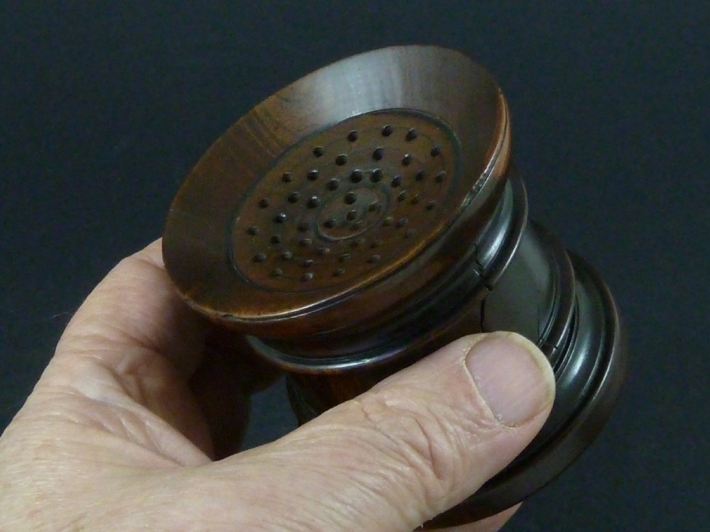 Georgian Pounce Pot Sander Lignum Vitae Treen English View VI