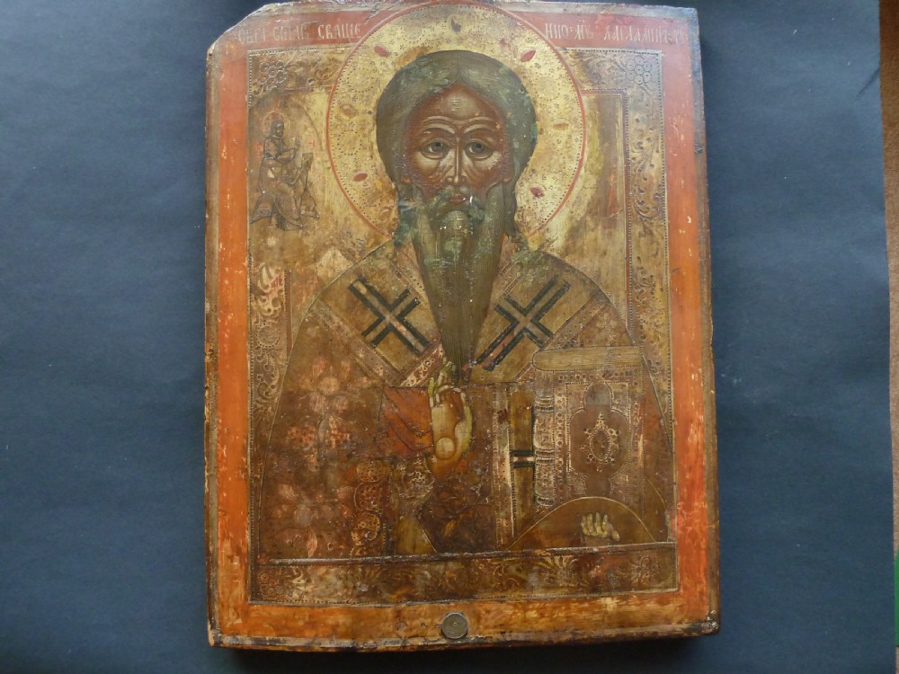Orthodox Icon Hand Painted Wood Panel Greek Russian