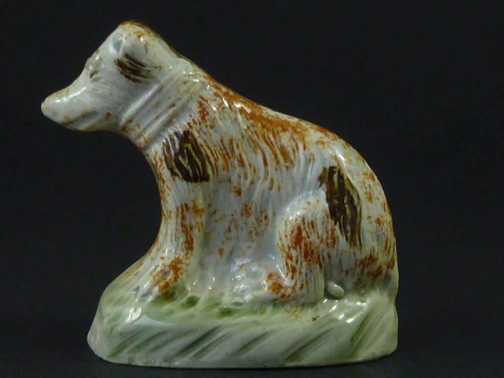 English Creamware Pottery Bear Whieldon Type Early Staffordshire Miniature Toy Figure