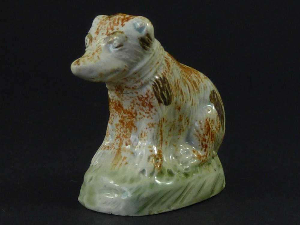 English Creamware Pottery Bear Whieldon Type Early Staffordshire Miniature Toy Figure View IV