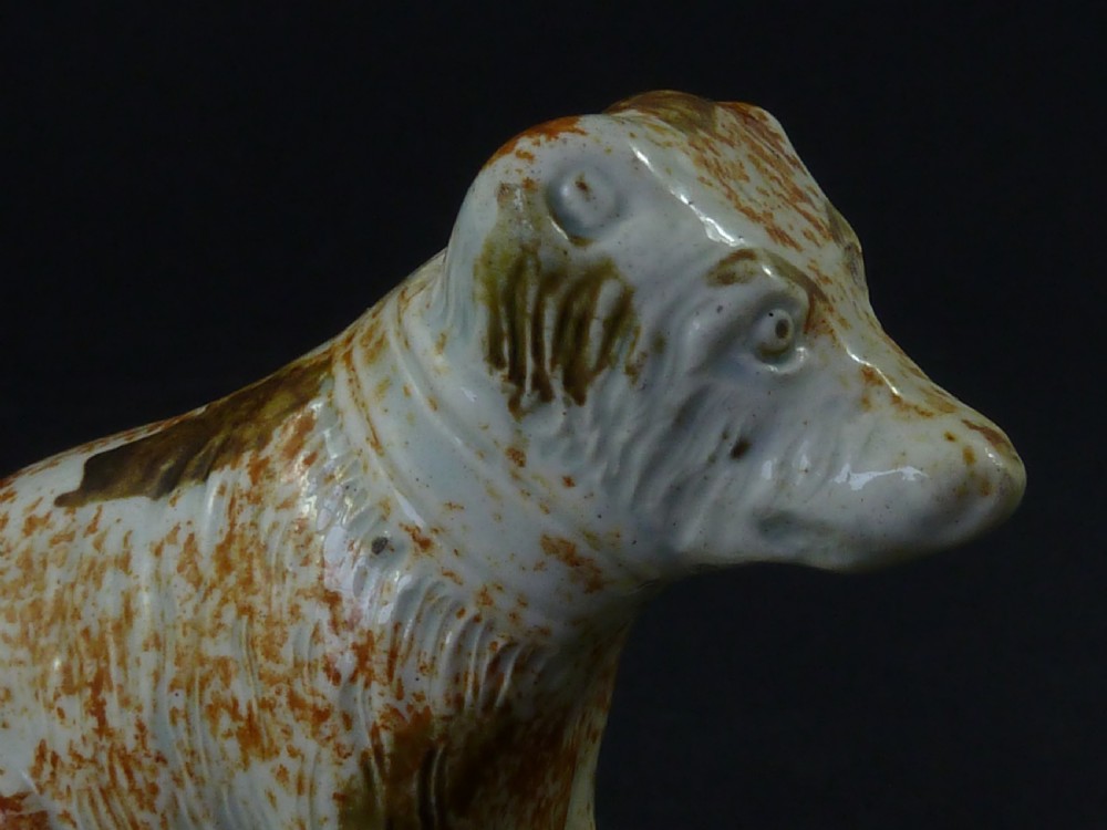 English Creamware Pottery Bear Whieldon Type Early Staffordshire Miniature Toy Figure View VII