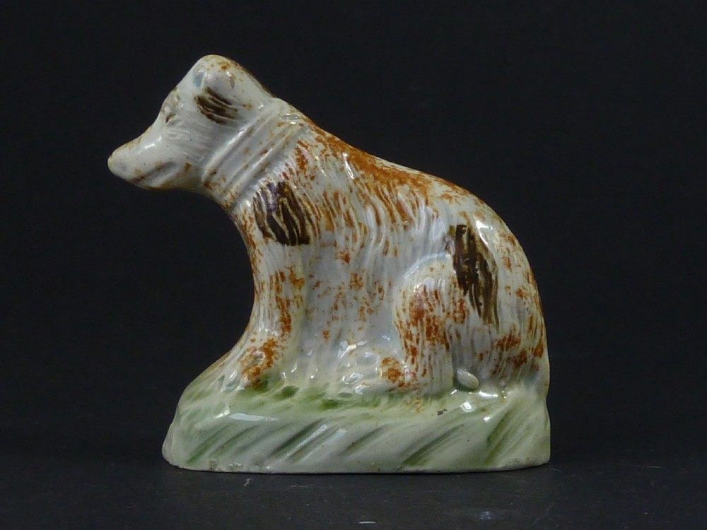 English Creamware Pottery Bear Whieldon Type Early Staffordshire Miniature Toy Figure View VIII