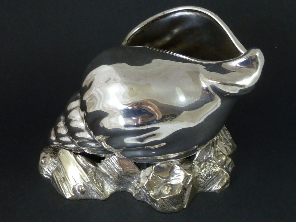Victorian Spoon Warmer Silver Plate Whelk Shell Novelty Atkin Brothers Sheffield EPNS View II