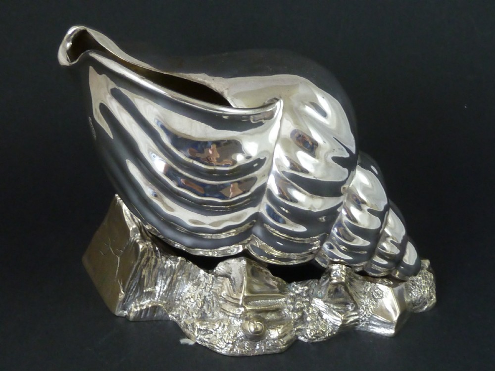 Victorian Spoon Warmer Silver Plate Whelk Shell Novelty Atkin Brothers Sheffield EPNS View IV