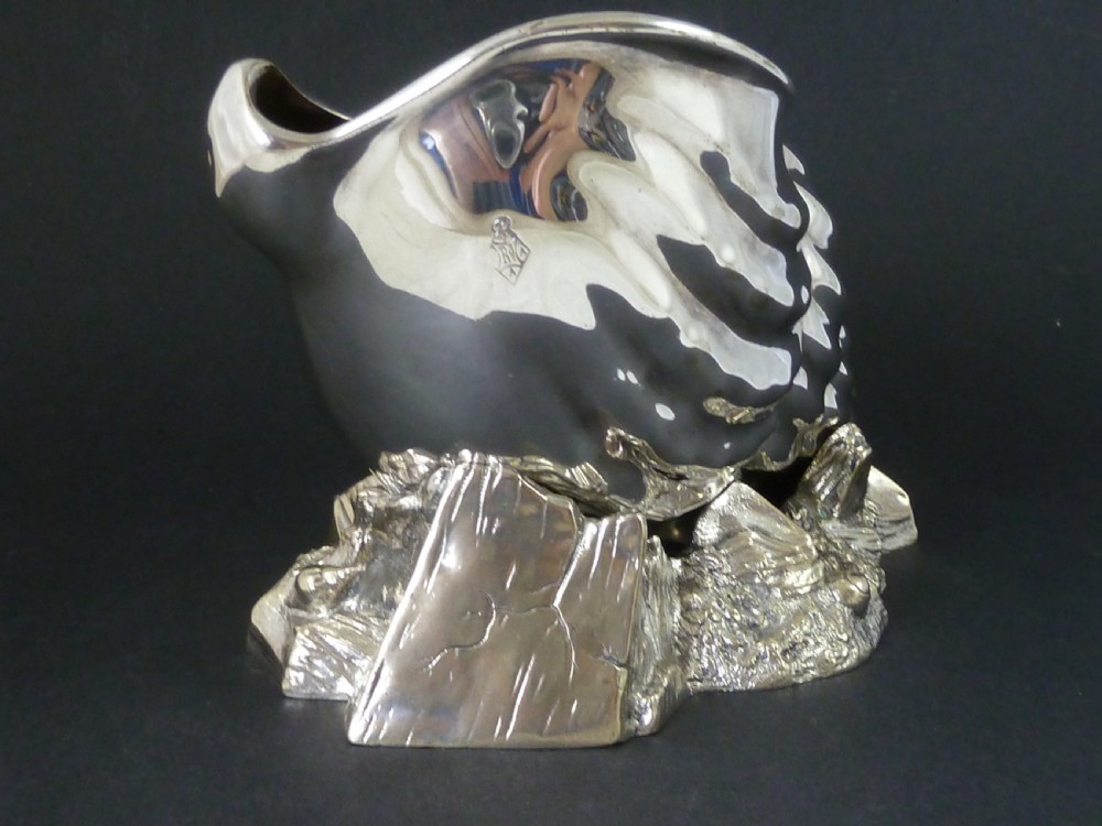 Victorian Spoon Warmer Silver Plate Whelk Shell Novelty Atkin Brothers Sheffield EPNS View V