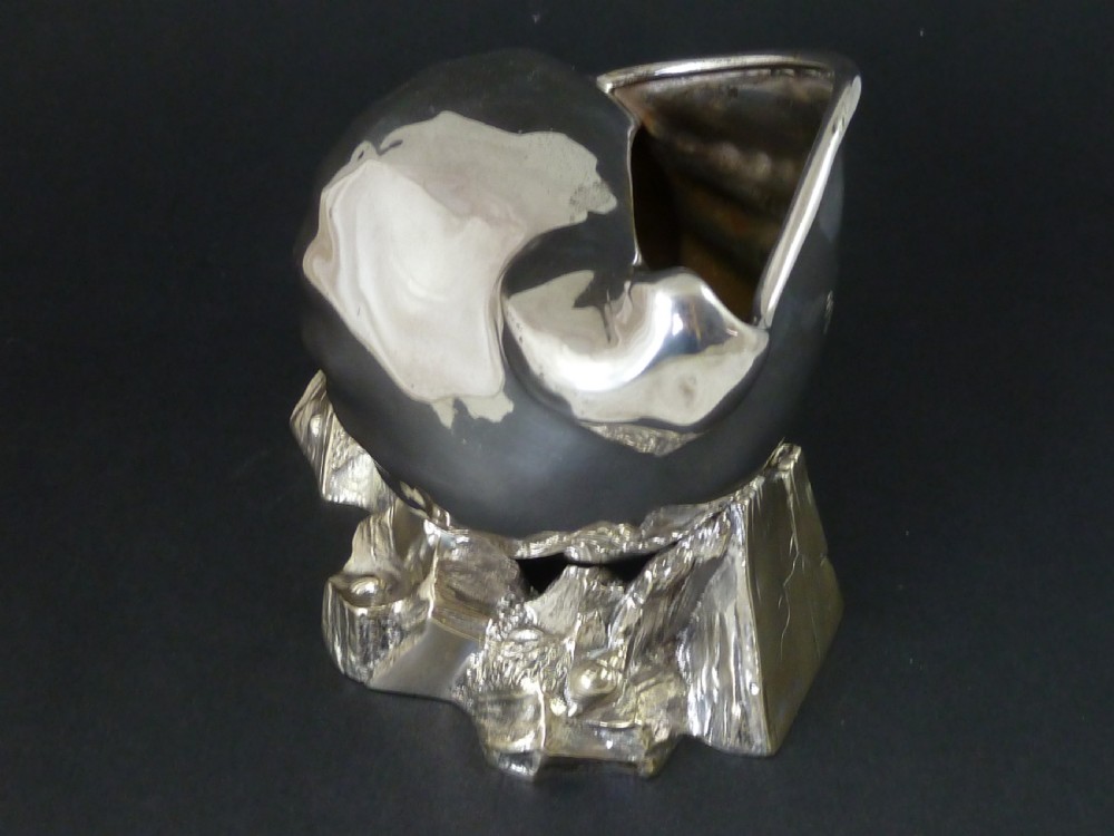 Victorian Spoon Warmer Silver Plate Whelk Shell Novelty Atkin Brothers Sheffield EPNS View X