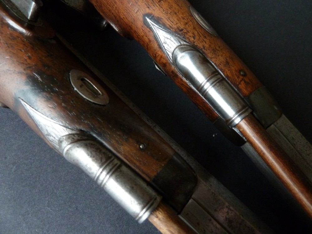 Pair Officers Pistols Wheeler London Flintlock Duelling Guns View IX
