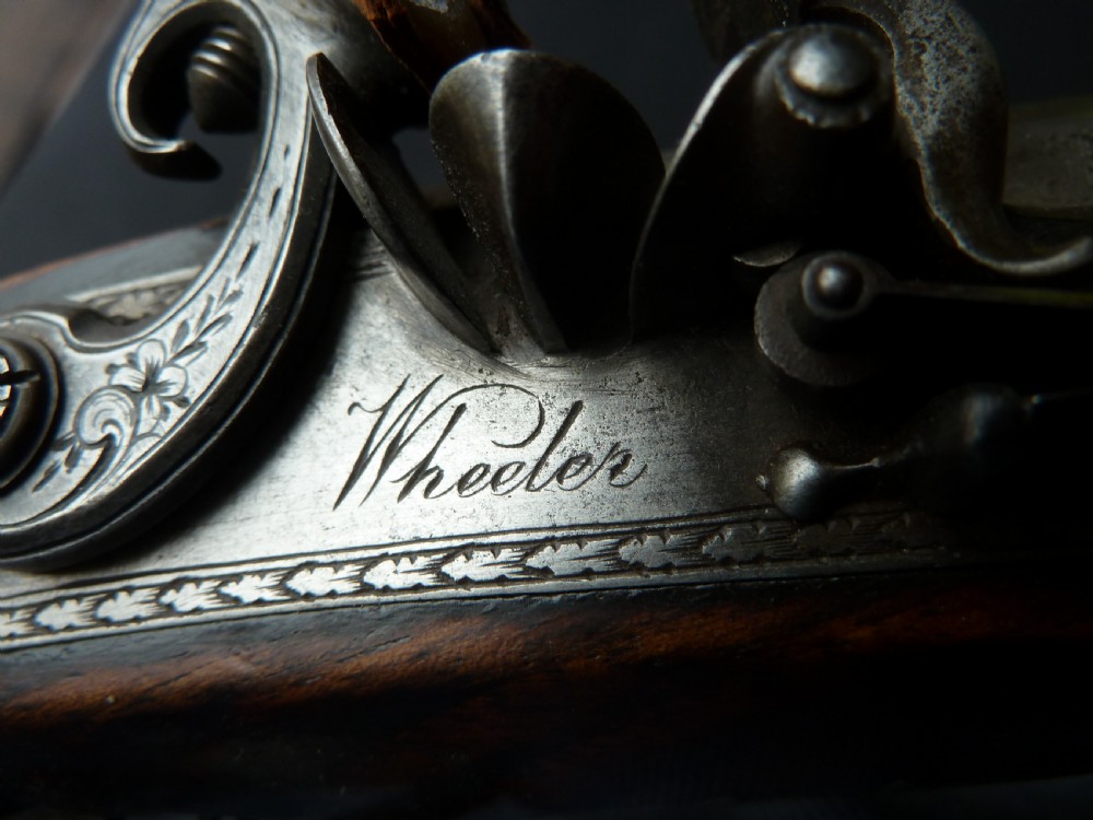 Pair Officers Pistols Wheeler London Flintlock Duelling Guns View XIII
