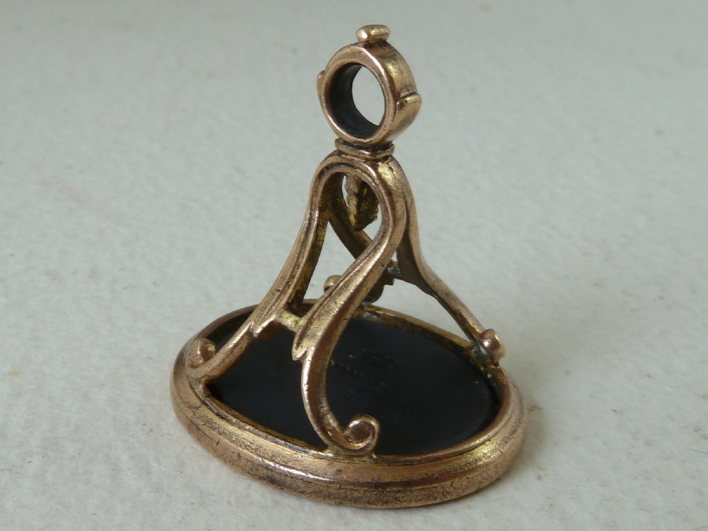 Wedgwood and Bentley Black Basalt Seal Bull 303 Intaglio Fob Wax Pottery View IV