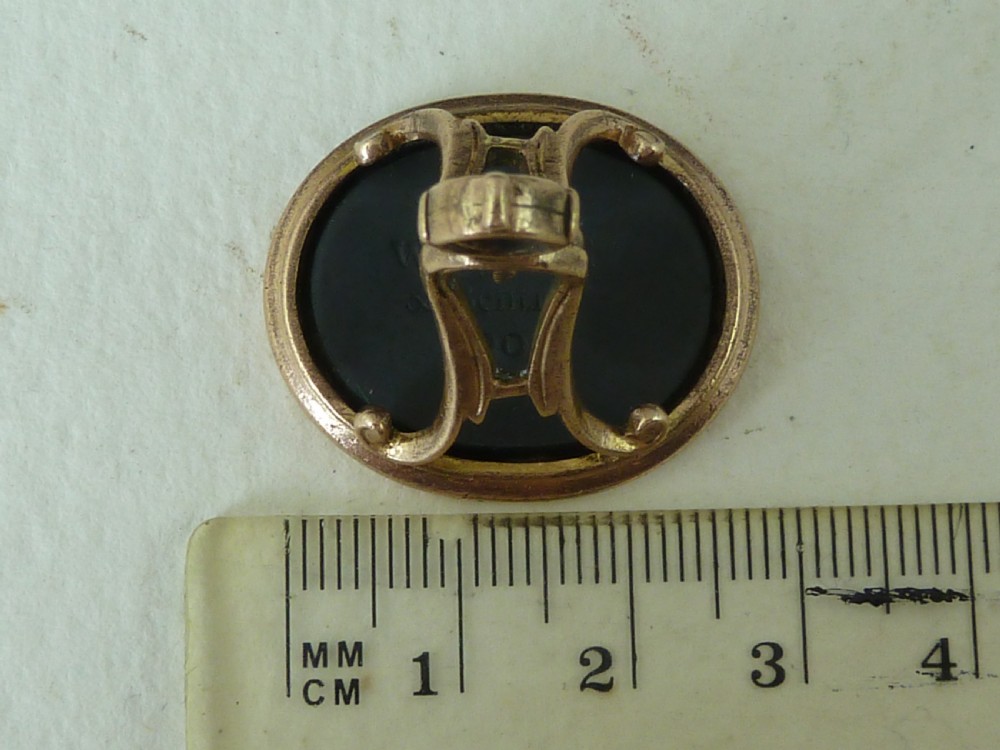 Wedgwood and Bentley Black Basalt Seal Bull 303 Intaglio Fob Wax Pottery View VI