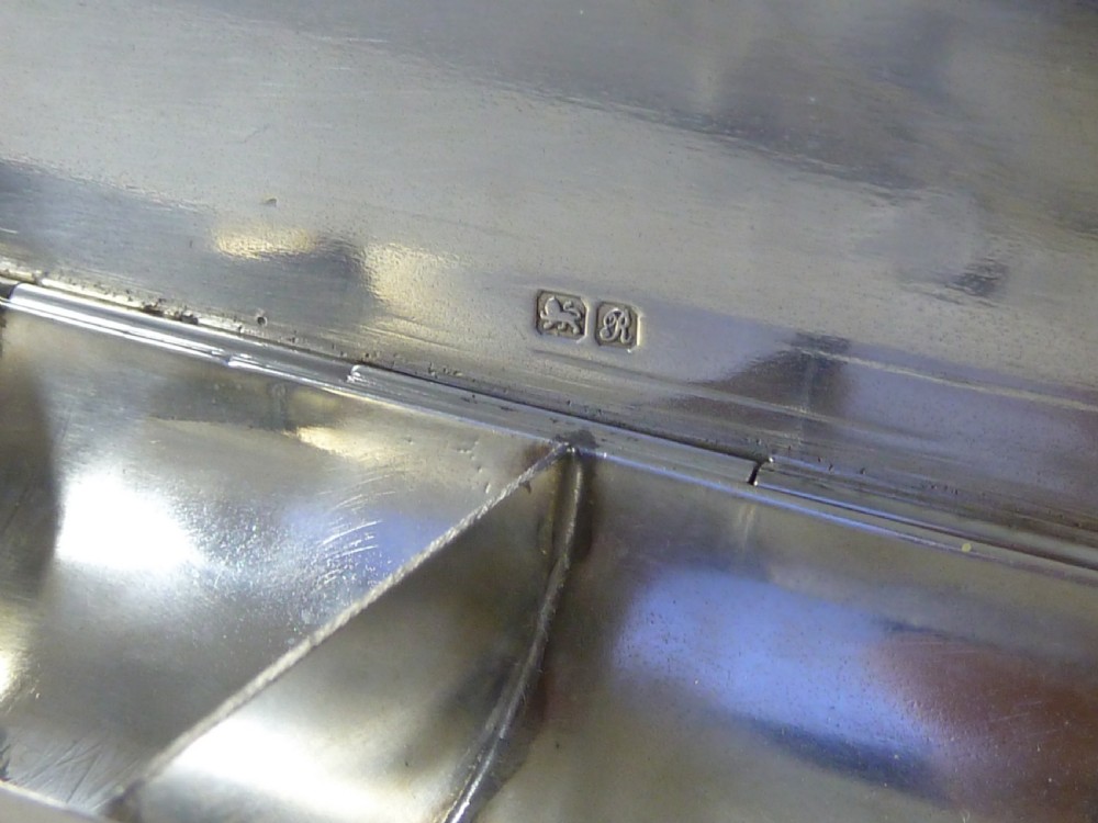 Quadruple Postage Stamp Case Box 1917 Sterling Silver Trough View V