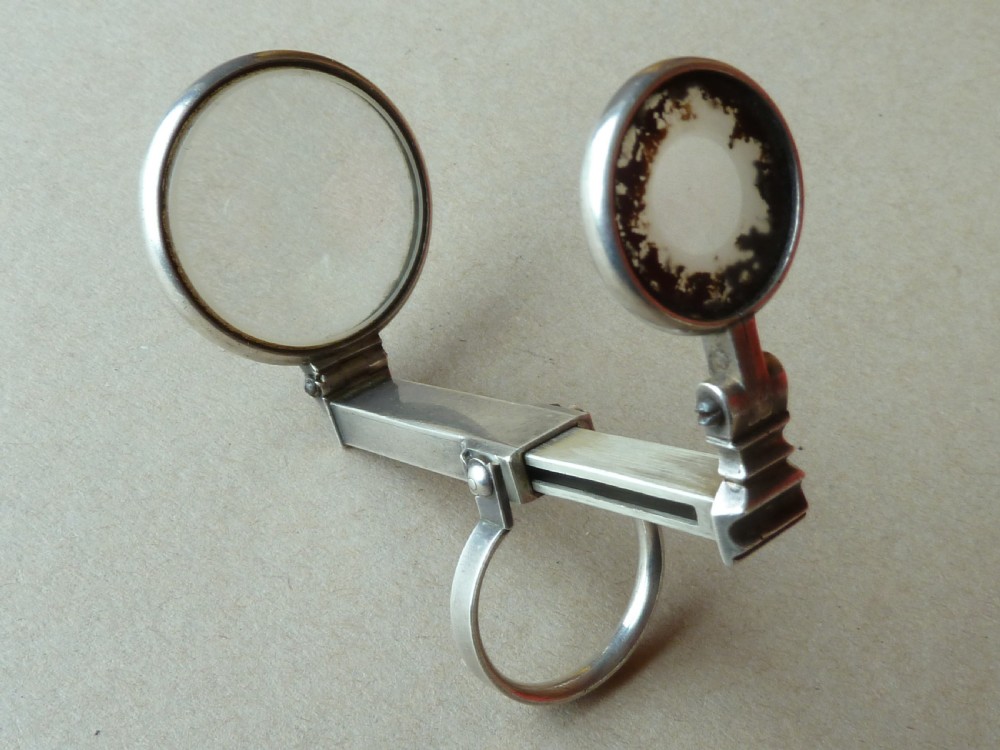Solid Silver Pocket Telescope Magnifier Folding Sterling