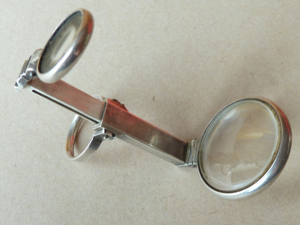 Solid Silver Pocket Telescope Magnifier Folding Sterling View II