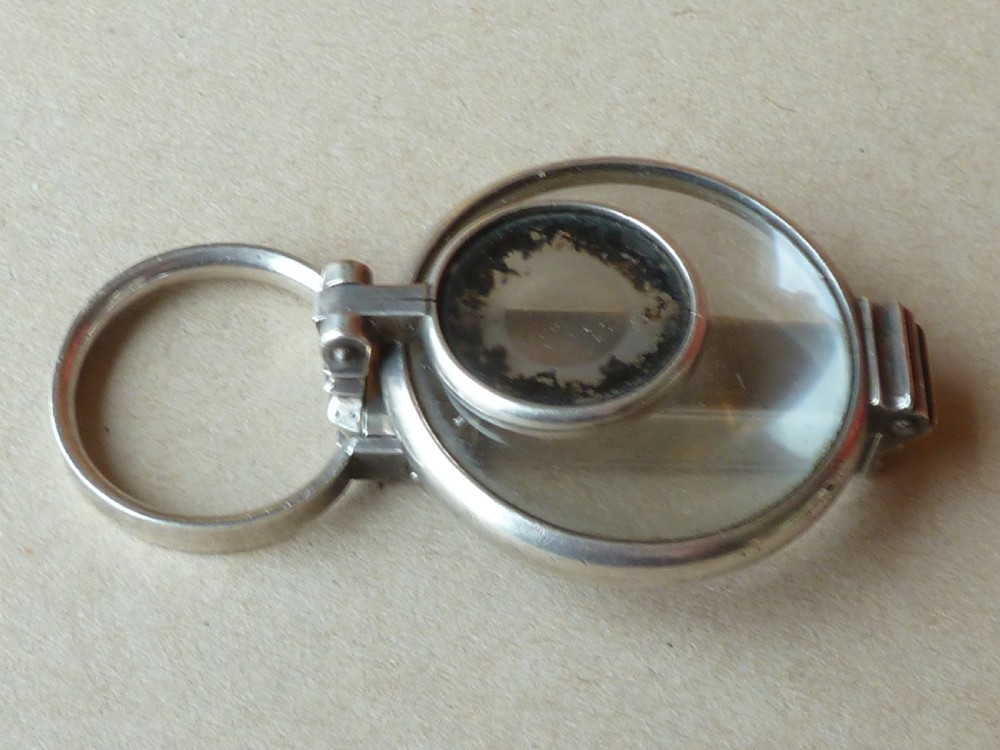 Solid Silver Pocket Telescope Magnifier Folding Sterling View III
