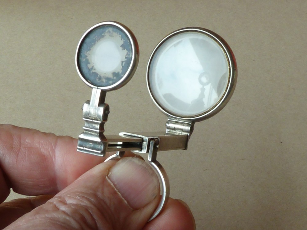 Solid Silver Pocket Telescope Magnifier Folding Sterling View IV
