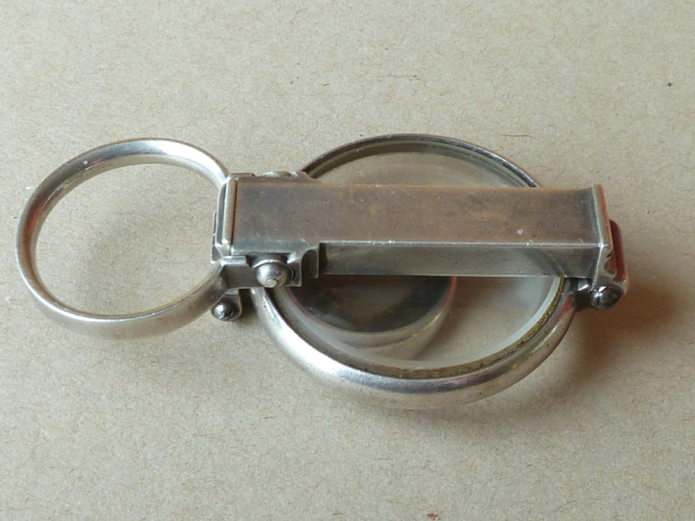 Solid Silver Pocket Telescope Magnifier Folding Sterling View V