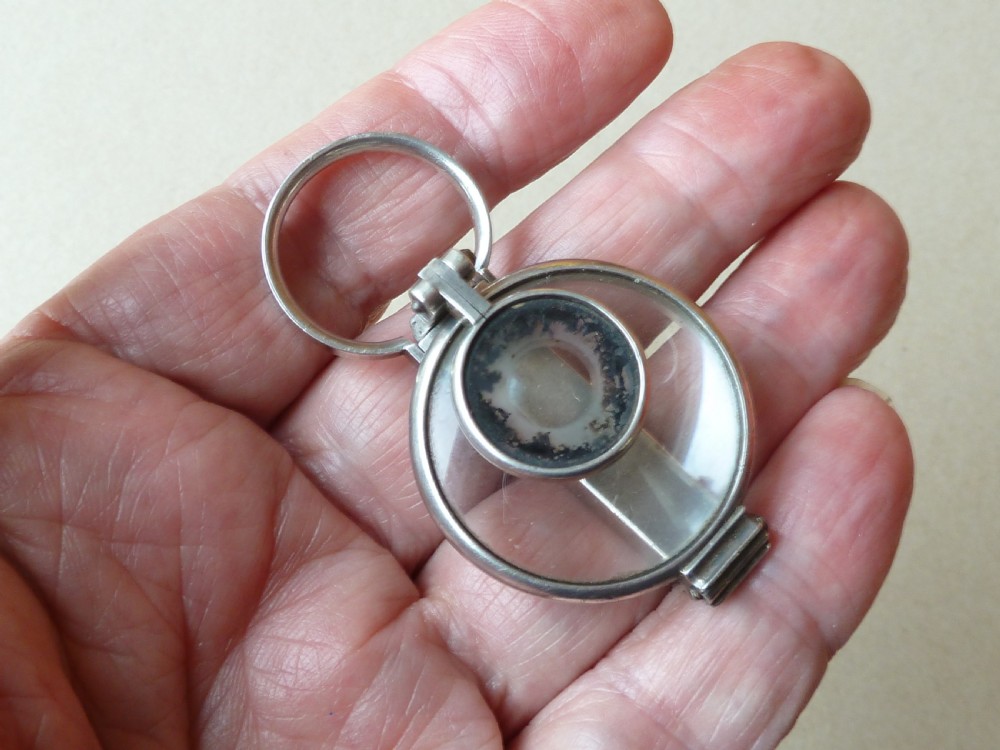 Solid Silver Pocket Telescope Magnifier Folding Sterling View VII