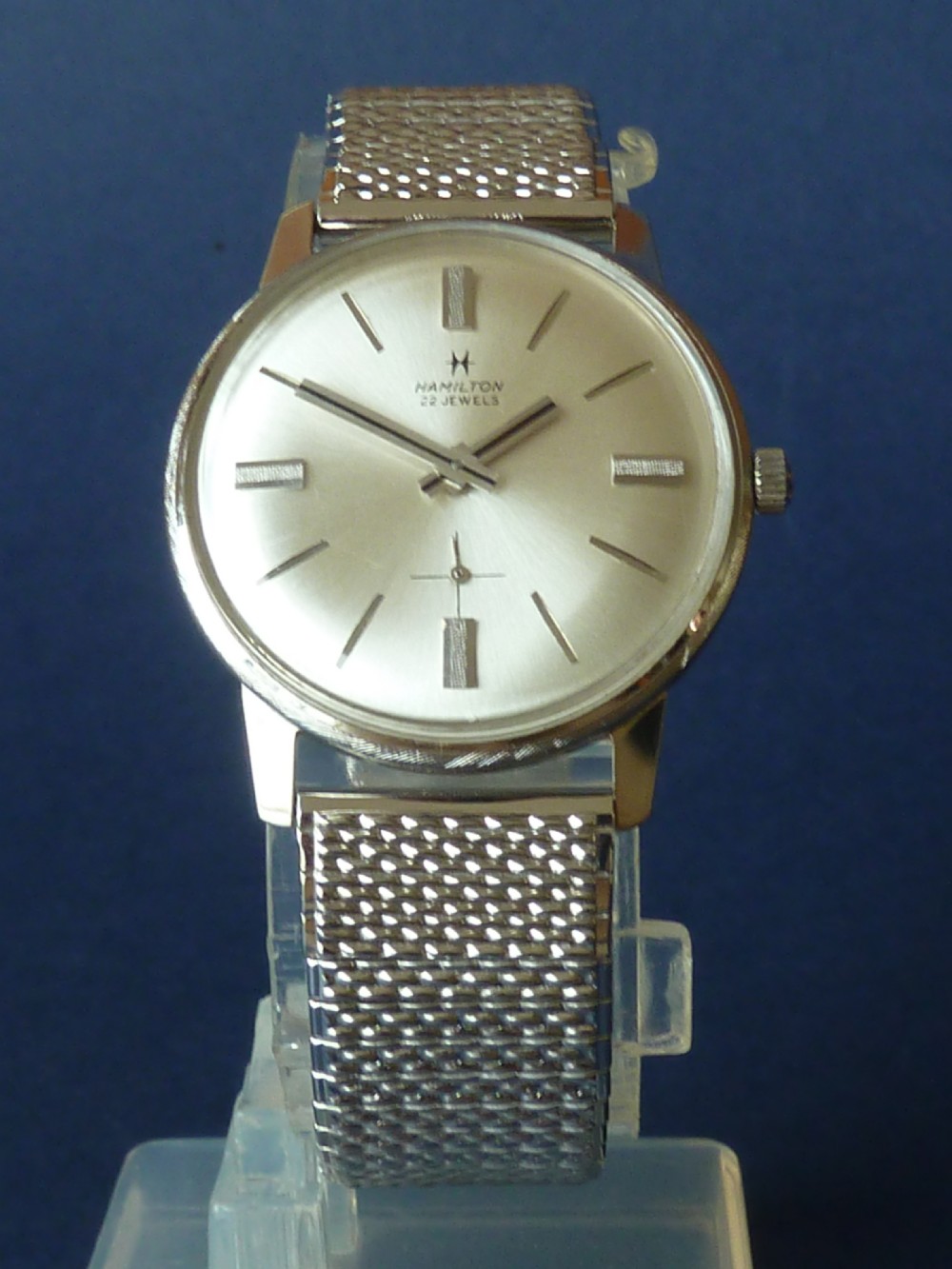 HAMILTON solid 14KT White Gold wrist watch 22 jewel manual mechanical