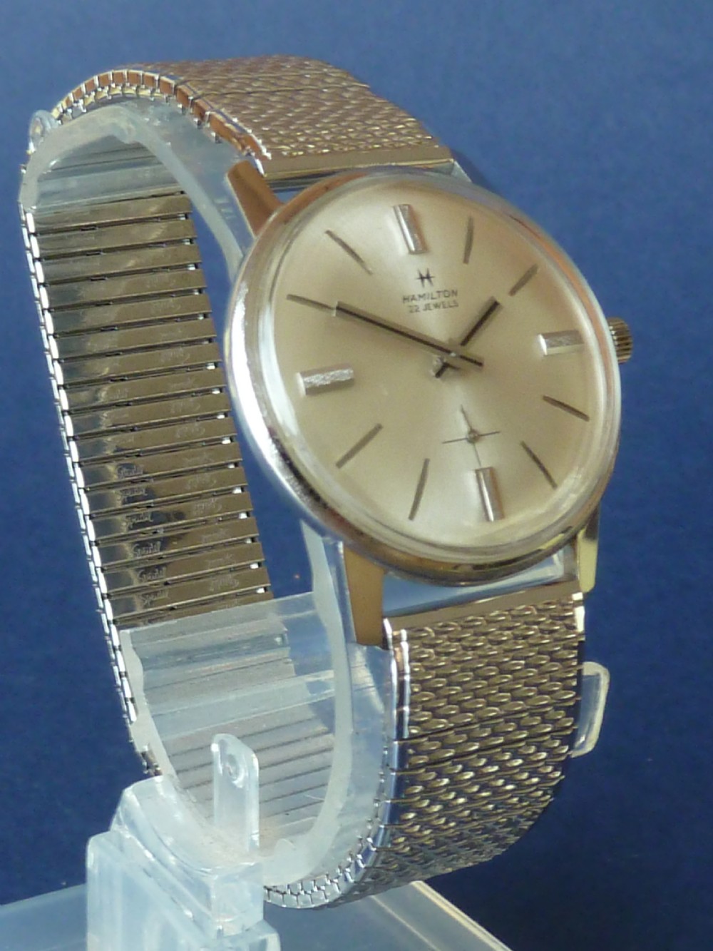 HAMILTON solid 14KT White Gold wrist watch 22 jewel manual mechanical View III