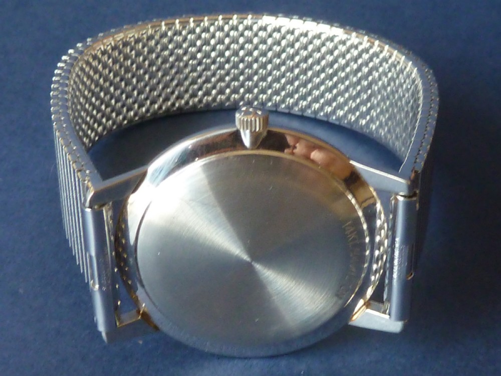 HAMILTON solid 14KT White Gold wrist watch 22 jewel manual mechanical View VII