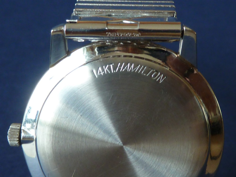 HAMILTON solid 14KT White Gold wrist watch 22 jewel manual mechanical View XI