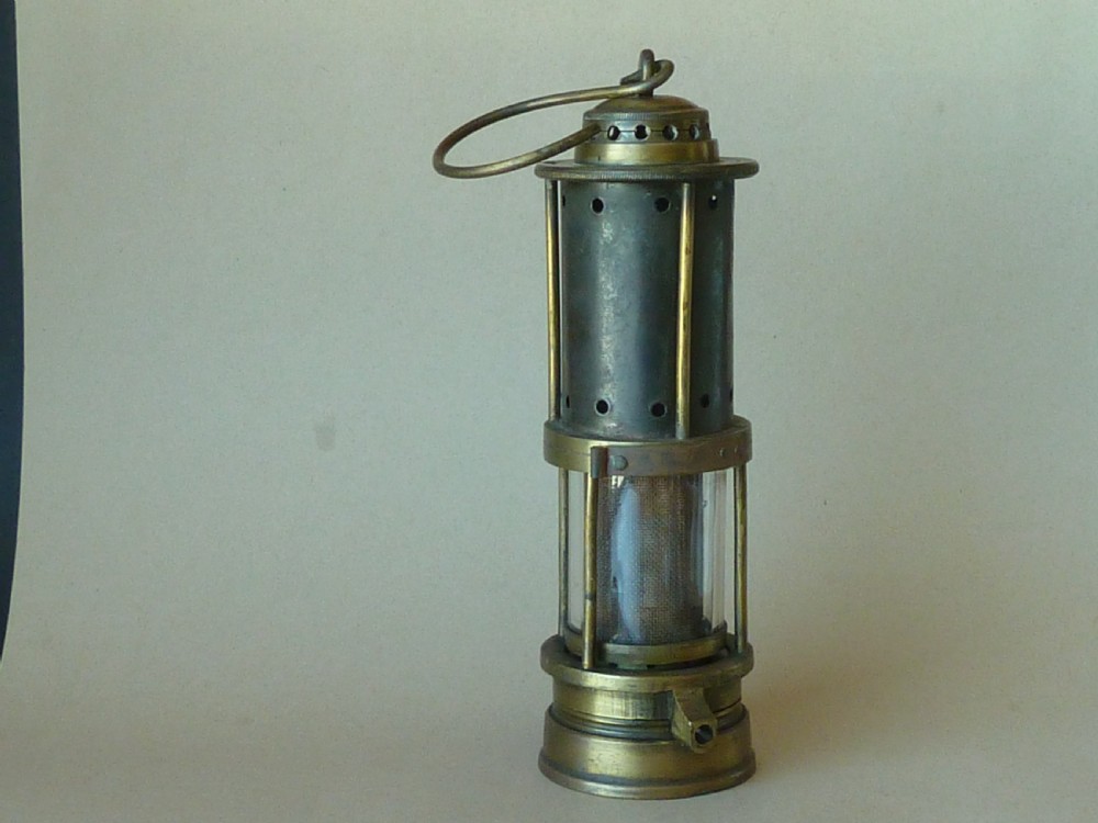 E Thomas & Williams Aberdare Jack Davy Miners Gas Testing Gauze Flame Safety Lamp
