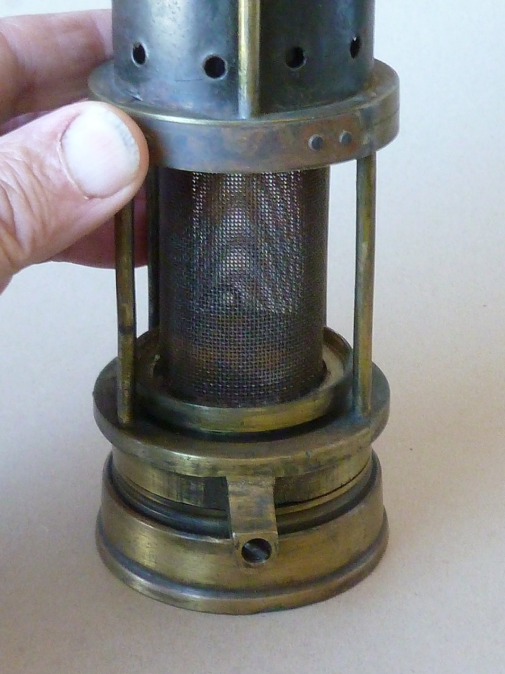 E Thomas & Williams Aberdare Jack Davy Miners Gas Testing Gauze Flame Safety Lamp View V