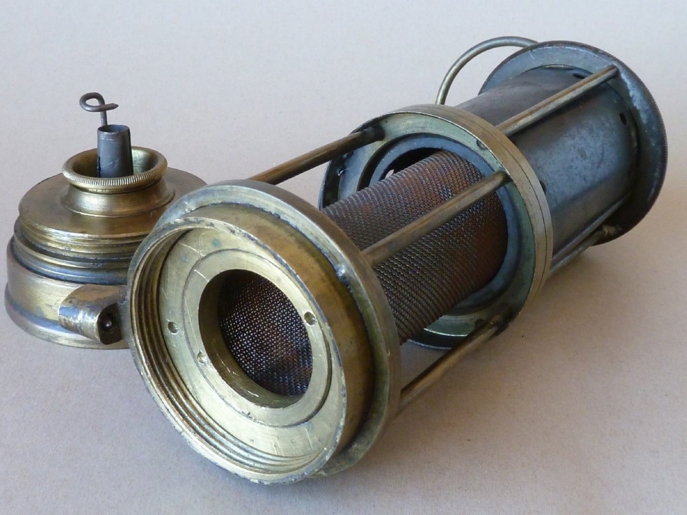 E Thomas & Williams Aberdare Jack Davy Miners Gas Testing Gauze Flame Safety Lamp View IX