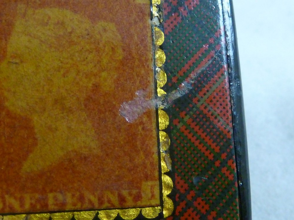 Victorian Campbell TartanWare One Penny Postage Drawer Stamp Case Box Holder Scottish View V