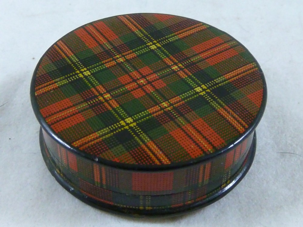 Victorian Prince Charlie TartanWare Postage One Penny Stamp Case Box Holder Scottish View IV