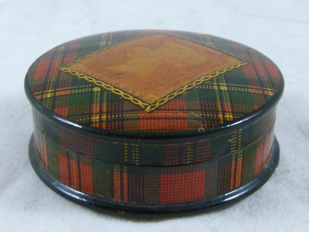 Victorian Prince Charlie TartanWare Postage One Penny Stamp Case Box Holder Scottish View V
