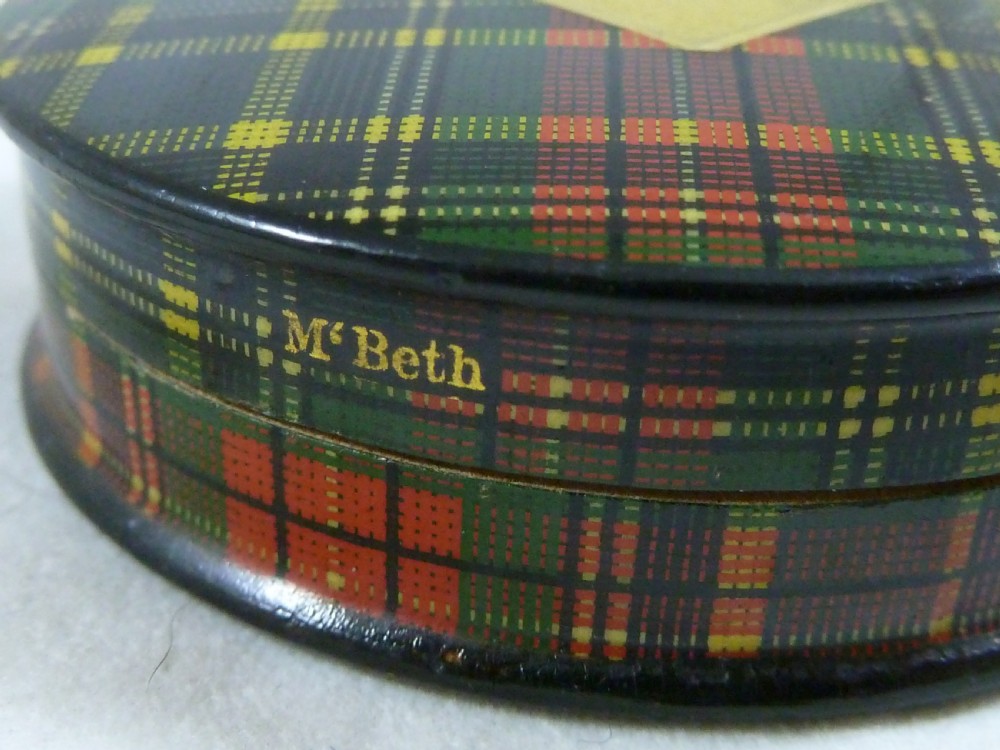 Victorian McBeth TartanWare Postage Receipt Stamp Case Box Holder Scottish View II