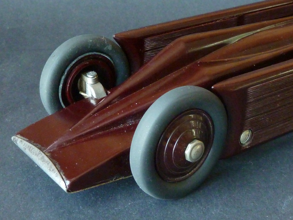 Golden Arrow Land Speed Record Bakelite clockwork toy by A.G.Ltd Patented 1929 View III