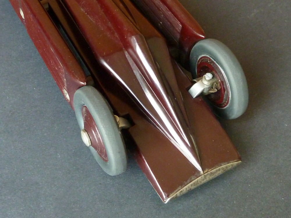 Golden Arrow Land Speed Record Bakelite clockwork toy by A.G.Ltd Patented 1929 View V