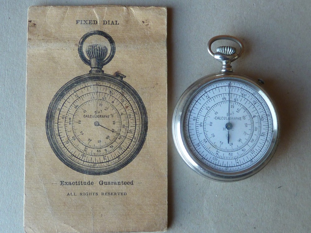 Pocket Watch Slide Rule Calculator Calculigraphe Calculating Circle Boucher's 1878 System H.C. Instructions View II