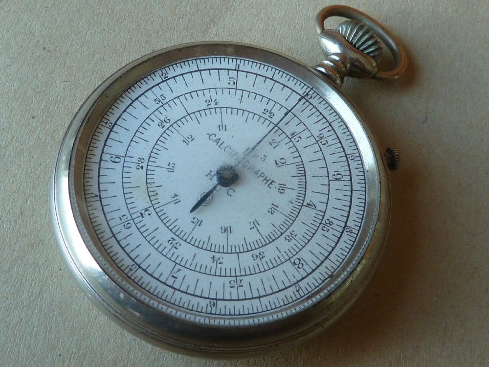 Pocket Watch Slide Rule Calculator Calculigraphe Calculating Circle Boucher's 1878 System H.C. Instructions View V